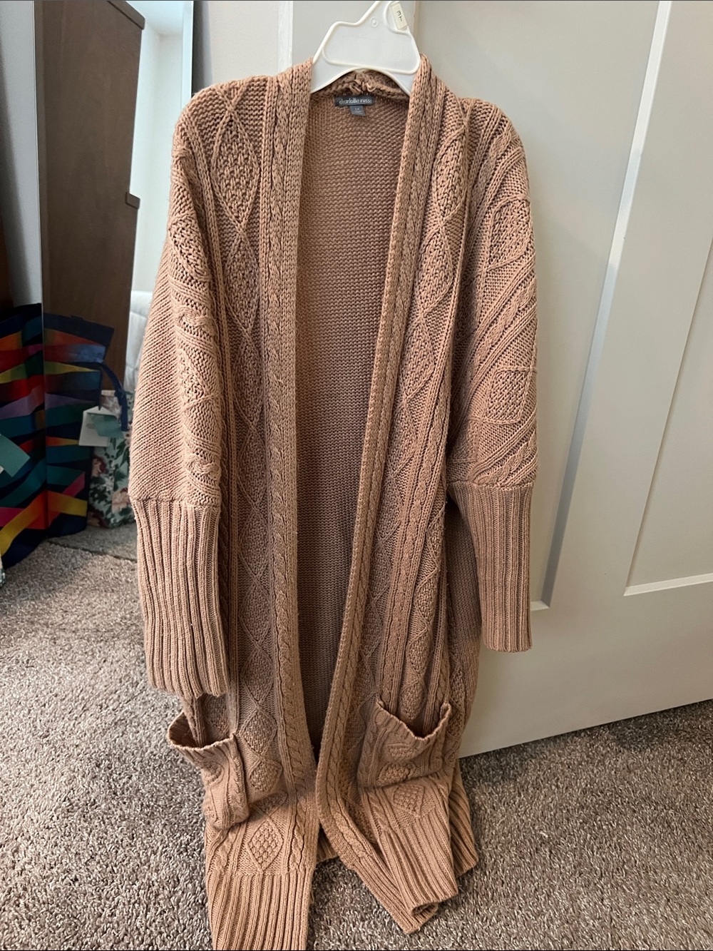 Charlotte Russe Open-Front Cable Knit Cardigan - Light Brown